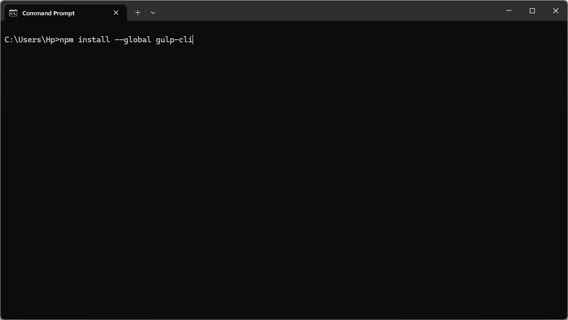 Gulp CLI Install Command
